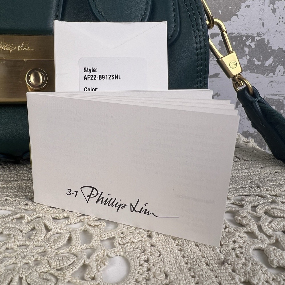 3.1 Phillip Lim Pashli Duffle Purse Forest Green Gold Hardware EUC - Picture 13 of 16